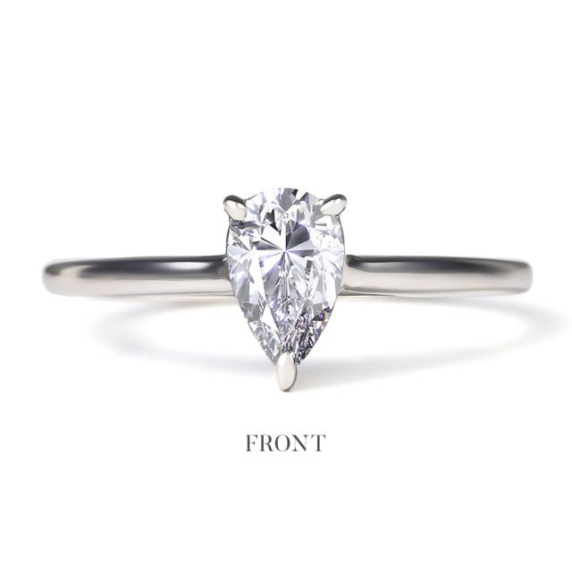 ダイヤモンド リング 指輪 0.5ct 一粒 ペアシェイプ プラチナ