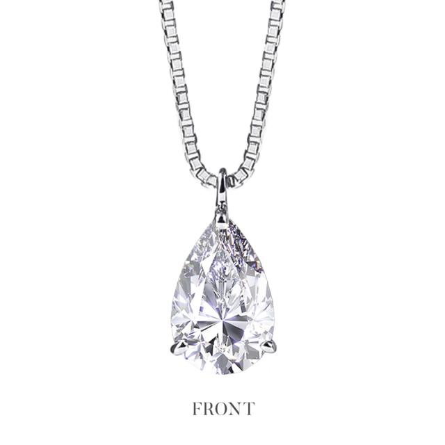 ダイヤモンド ネックレス 1.0ct 一粒 ペアシェイプ 雫 プラチナ レディース ダイヤモンドネックレス ダイヤネックレス 一粒ダイヤ PT900 PT850 ラボグロウン ジュエリー アクセサリー シンプル ブランド 誕生日 クリスマス プレゼント 女性 ギフト 