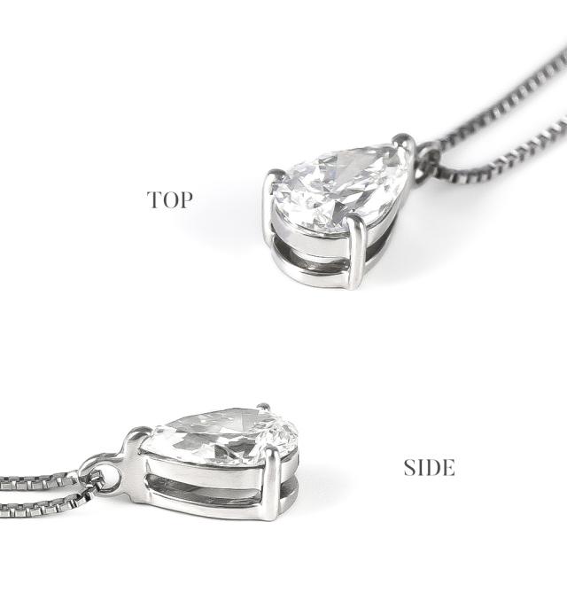 ダイヤモンド ネックレス 1.0ct 一粒 ペアシェイプ 雫 プラチナ レディース ダイヤモンドネックレス ダイヤネックレス 一粒ダイヤ PT900 PT850 ラボグロウン ジュエリー アクセサリー シンプル ブランド 誕生日 クリスマス プレゼント 女性 ギフト 