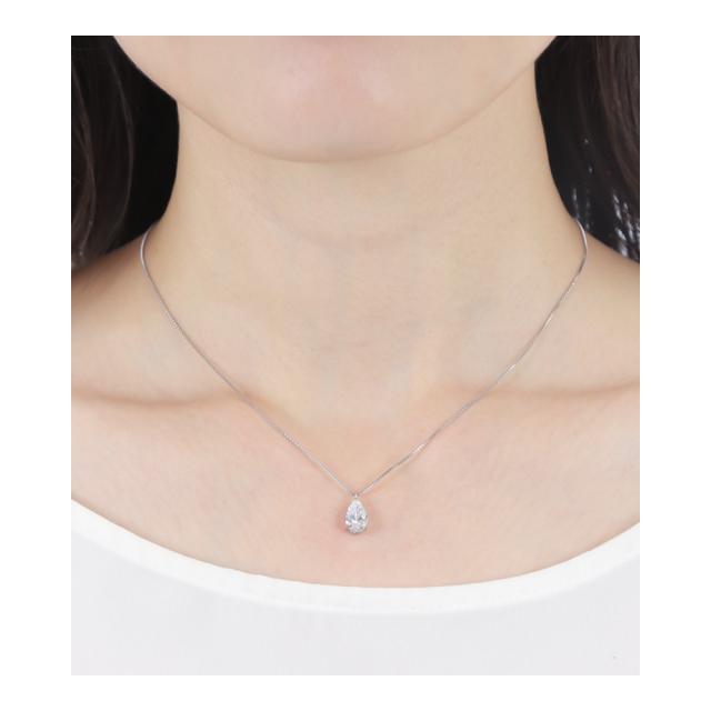 ダイヤモンド ネックレス 1.0ct 一粒 ペアシェイプ 雫 プラチナ レディース ダイヤモンドネックレス ダイヤネックレス 一粒ダイヤ PT900 PT850 ラボグロウン ジュエリー アクセサリー シンプル ブランド 誕生日 クリスマス プレゼント 女性 ギフト 