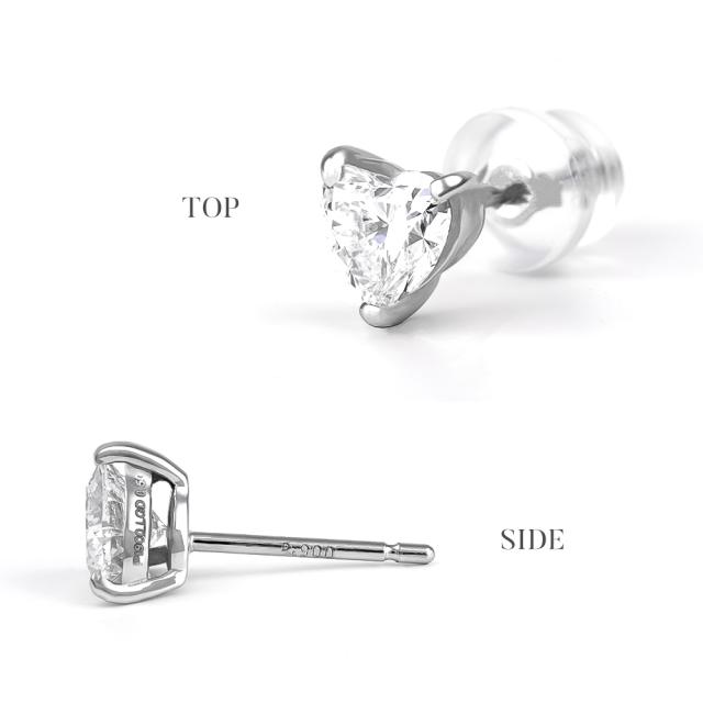 ダイヤモンド ピアス プラチナ 1カラット ハート 一粒 ダイヤピアス プラチナピアス ハートピアス 1.0ct 一粒ダイヤ ラボグロウン ダイヤ レディース ジュエリー アクセサリー シンプル 大人 可愛い ブランド 誕生日 プレゼント 女性 ギフト 母の日_3
