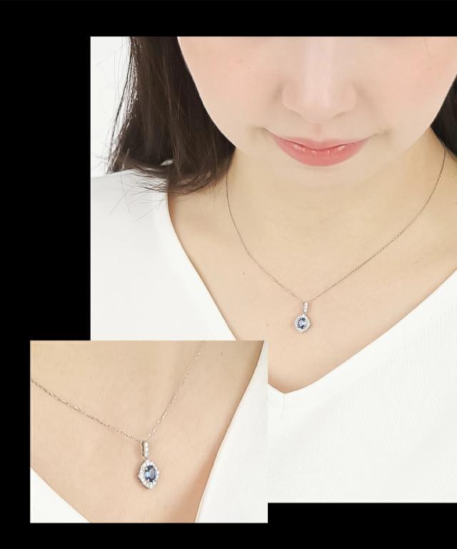サファイア ネックレス 天然石 ダイヤモンド プラチナ サファイアネックレス Pt900 PT サファイヤ 誕生石 9月 カラーストーン 希少石 金属アレルギー シンプル 鑑別書 大粒 レディース ジュエリー アクセサリー ブランド シンプル プレゼント 誕生日 ギフト 母の日_10