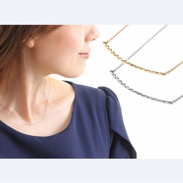 ネックレス レディース バーネックレス ラインネックレス K10 10金 ゴールド 華奢 ライン バー リバーシブル 10金ネックレス K10ネックレ|au PAY マーケット