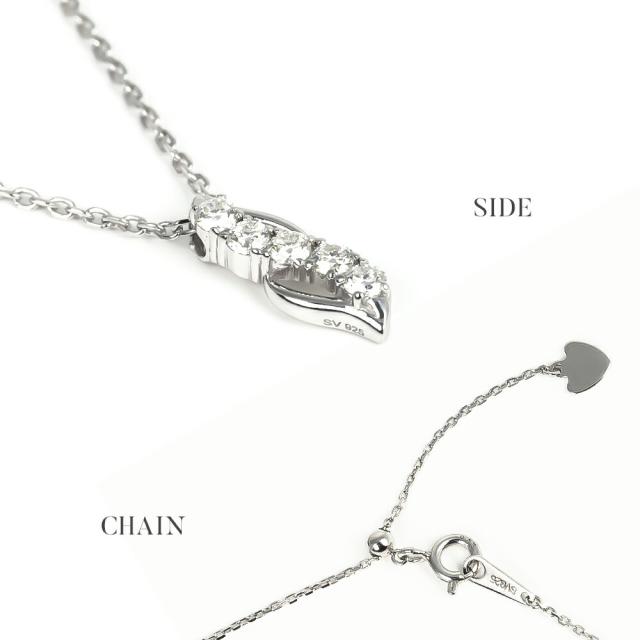 モアサナイト ネックレス レディース コラボ プラチナ ゴールド ブランド クロス 5石 0.15ct 金属アレルギー ニッケルフリー ノンアレルギー シルバー シンプル ペンダント 大人 可愛い かわいい ジュエリー アクセサリー プレゼント 女性 誕生日 彼女 母の日