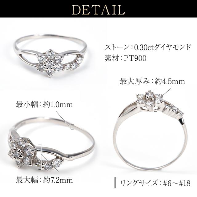 指輪 リング レディース ダイヤモンド ダイヤモンドリング ダイヤリング プラチナリング ダイヤ プラチナ フラワーモチーフ 花 鑑別書 0.3ct PT900 妻 彼女 ジュエリー 10周年 記念日 ギフト 薔薇のケース プレゼント 誕生日 女性 アクセサリー 母の日_4