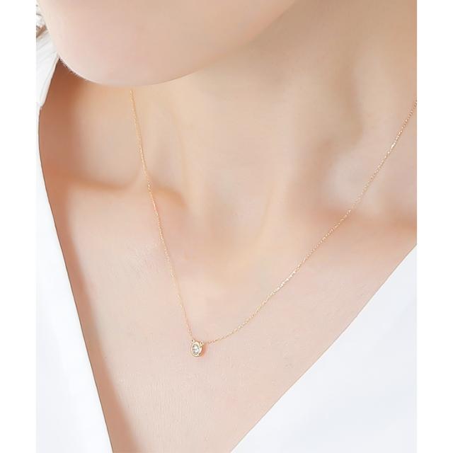ネックレス レディース ダイヤモンド ペンダント ダイヤモンドネックレス フクリン 一粒 0.15ct ダイヤ ダイヤネックレス k10 10金 ゴールド 華奢 金属アレルギー 彼女 妻 誕生日 プレゼント 女性 アクセサリー 母の日_3