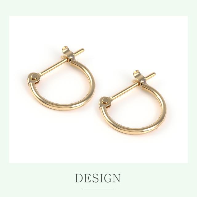 ピアス フープ フープピアス アレルギー対応 レディース キャッチレス 10mm 小さめ ワンタッチピアス セカンドピアス ゴールドピアス k18 18金 ゴールド リングピアス シンプル 輪っか メンズ 誕生日 プレゼント ギフト 女性 人気 アクセサリー ジュエリー ブランド_5
