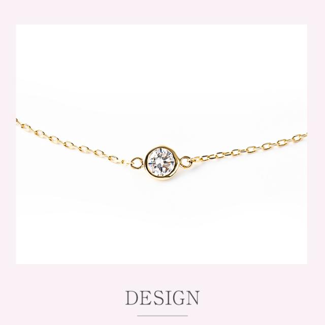 ブレスレット レディース チェーンブレスレット ダイヤモンド ダイヤ 0.07ct シンプル チェーン ゴールド 華奢 小豆チェーン 10K 10金 K10 YG WG PG イエロー ピンク ホワイト フクリン モチーフ ブランド アクセサリー 誕生日 プレゼント 女性 彼女 母の日_5