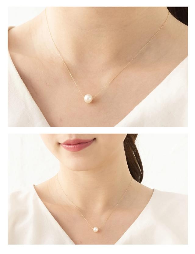 K18 ネックレス パールネックレス ゴールド 7.7mm 1粒 ネックレス 