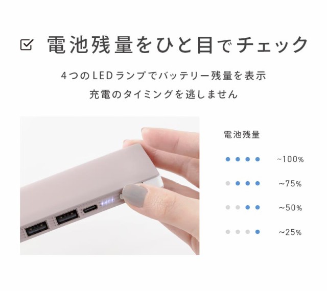 オシャモバ モバイルバッテリー 大容量 ケーブル内蔵 ケーブル内蔵モバイルバッテリー Type-C 10000mAh 軽量 薄型 コンパクト  iPhone 充の通販はau PAY マーケット - Meets | au PAY マーケット－通販サイト