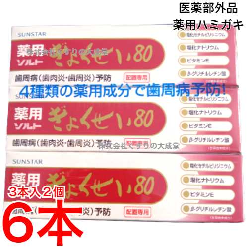 リニューアル 薬用 ぎょくせい 80 115g 6個 サンスター 歯周病予防 医薬部外品 薬用歯磨き粉 薬用ぎょくせい