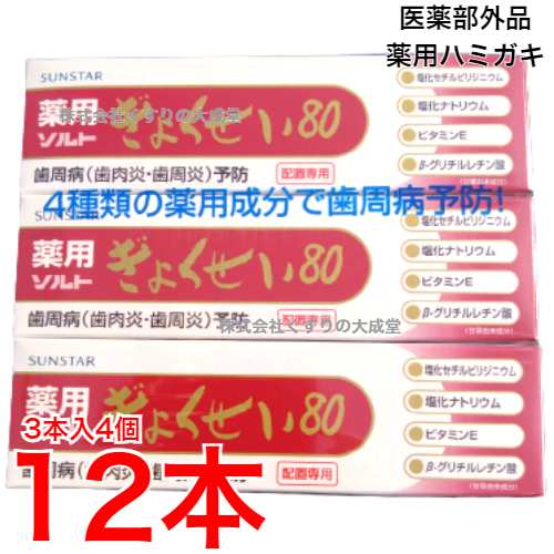 リニューアル 薬用 ぎょくせい 80 115g 12個 サンスター 歯周病予防 医薬部外品 薬用歯磨き粉 薬用ぎょくせい