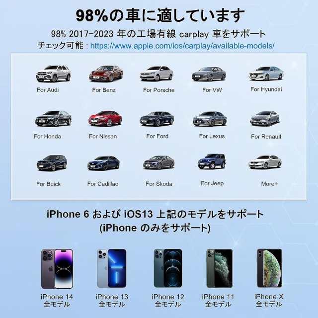 iPhone のみ対応 ワイヤレス カープレイ アダプタ CarPlay 無線化 wireless CarPlay アダプタ プラグ&プレイ  Apple Carplay Bluetooth アの通販はau PAY マーケット - MahsaLink au PAY マーケット店 | au  PAY マーケット－通販サイト