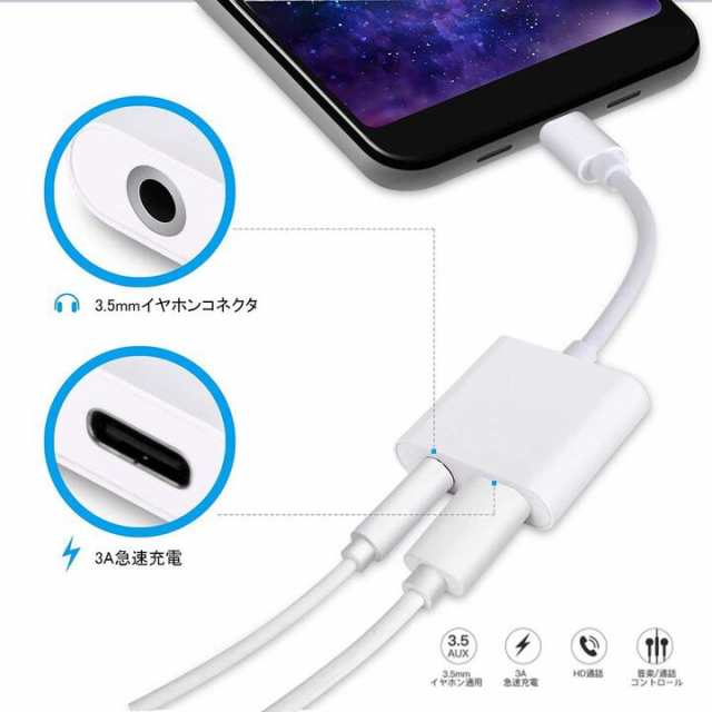 12月スーパーSALE 60W 2in1 変換器ケーブル Type-C to 3.5mm イヤホン充電 teleacv.cl