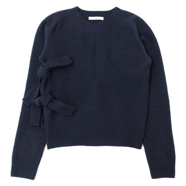 J.W. ANDERSON(ジェイ ダブリュー アンダーソン) 圧縮ウール リボンニット プルオーバー ネイビー S 【レディース】【K2189】【中古】【プライスダウン】