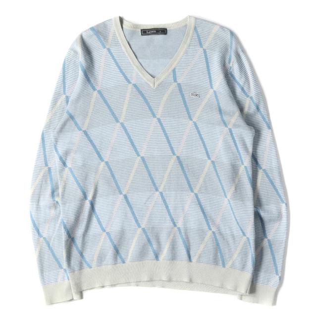 Lacoste ラコステ セーター アーガイル柄 コットン Vネック ニット セーター ライトブルー 4 メンズ 美品 中古 K2577 の通販はau Pay マーケット ブランド古着のbeegle By Boo Bee