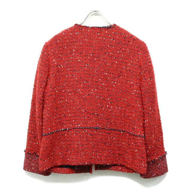 MACPHEE マカフィー ジャケット ノーカラー ツイード ジャケット