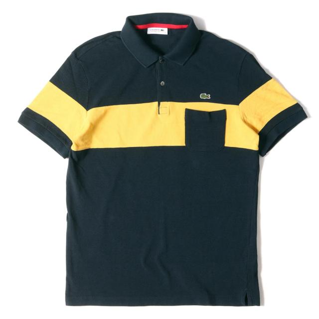 Lacoste ラコステ ポロシャツ ラインプリント 鹿の子コットン ポロシャツ Ph602e 日本製 ネイビー イエロー 4 メンズ 中古 K271の通販はau Pay マーケット ブランド古着のbeegle By Boo Bee