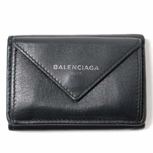 Balenciaga バレンシアガ 財布 ミニ財布 3つ折り ペーパーミニウォレット レザー ブラック レディース 中古 K2806 の通販はau Pay マーケット ブランド古着のbeegle By Boo Bee