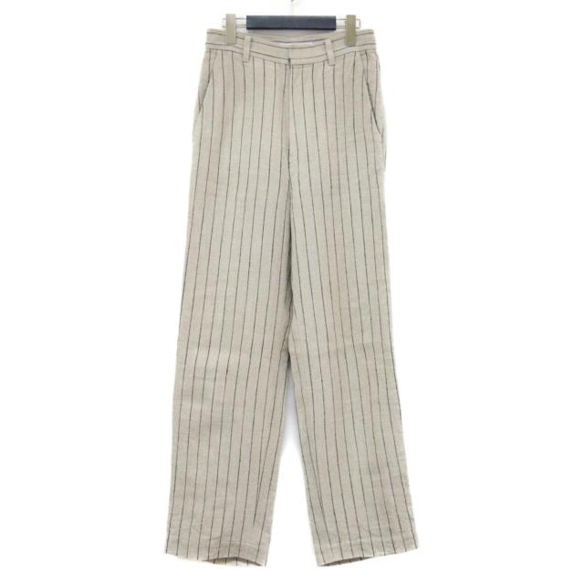 Framework フレームワーク パンツ ストレート ワイド ストライプ ウォッシュリネンワイドパンツ リネン 麻 ベージュ 36 レディース の通販はau Pay マーケット ブランド古着のbeegle By Boo Bee