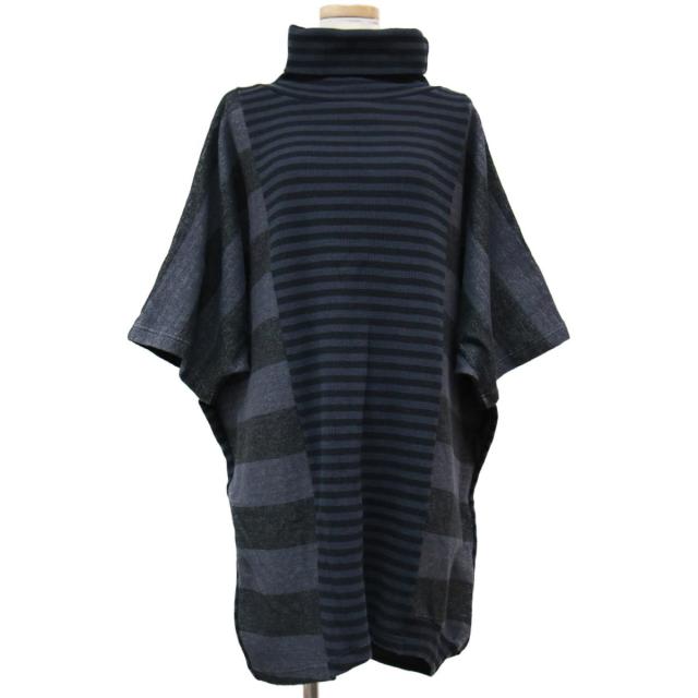 Gomme ゴム トップス ワンピース チュニック 膝上 七分袖 ボーダー タートルネック ハイネック コットン 綿 ブラック グレー 黒 M レの通販はau Pay マーケット ブランド古着のbeegle By Boo Bee