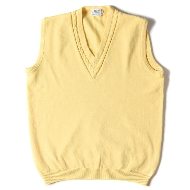 Celine セリーヌ ニットベスト 70s ケーブル編み Vネック ウールニット ベスト イタリア製 イエロー 50 メンズ 中古 K2934 の通販はau Pay マーケット ブランド古着のbeegle By Boo Bee