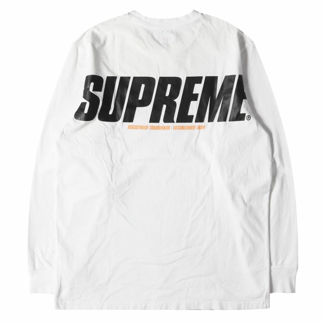 Supreme シュプリーム Tシャツ サイズ:M 袖ロゴ サーマル クルーネック ロングスリーブ Tシャツ ホワイ 白 トップス カットソー ロンT シンプル カジュアル ストリート ブランド【メンズ】