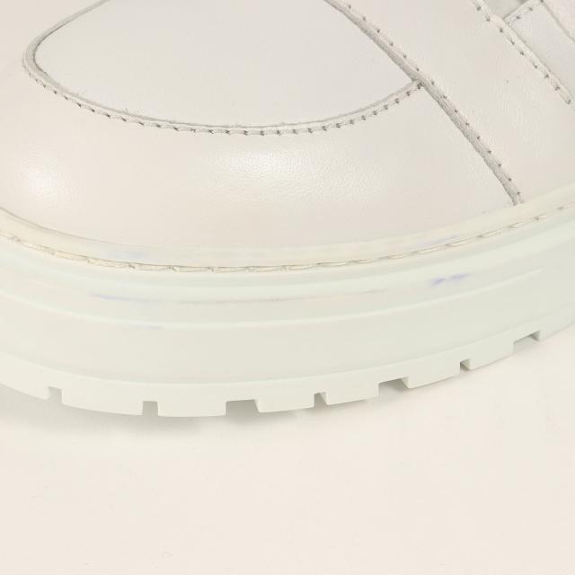 KRIS VAN ASSCHE クリスヴァンアッシュ ホワイト 白 サイズ:42(27.0cm) | バックジップ レザーハイカット スニーカー | ブランド シューズ 靴【メンズ】【中古】【新品同様】【K4573】