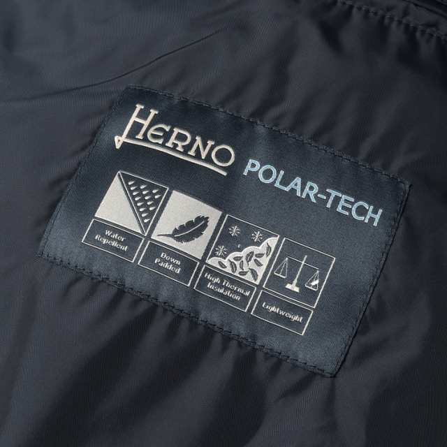 【値下げ】HERNO メンズ フード付きダウンコート ネイビー