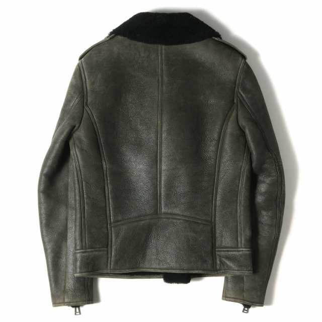 Belstaff ベルスタッフ ジャケッ USED加工 ムートン レザー ダブル