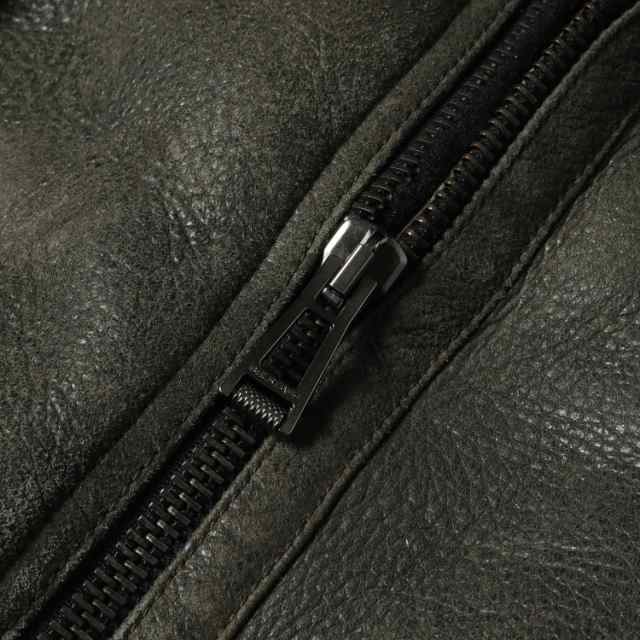 Belstaff ベルスタッフ ジャケッ USED加工 ムートン レザー ダブル