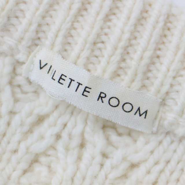 VIOLETTE ROOM バイオレットルーム ニット プルオーバー クルーネック セーター トップス カットソー オフホワイト 白 38 M 長袖  オープ｜au PAY マーケット