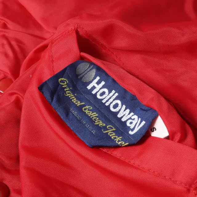 セット送料無料 Holloway スタジャン USA製 赤 袖革 Ｌ リバーシブル
