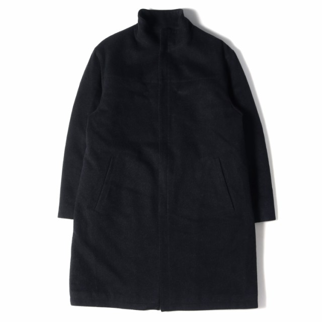 アンゴラ ウール コート ジャケット シングル メンズ ブラック 通勤用 黒色