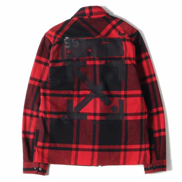 新品 OFF-WHITE STENCIL FLANNEL CHECK SHIRT