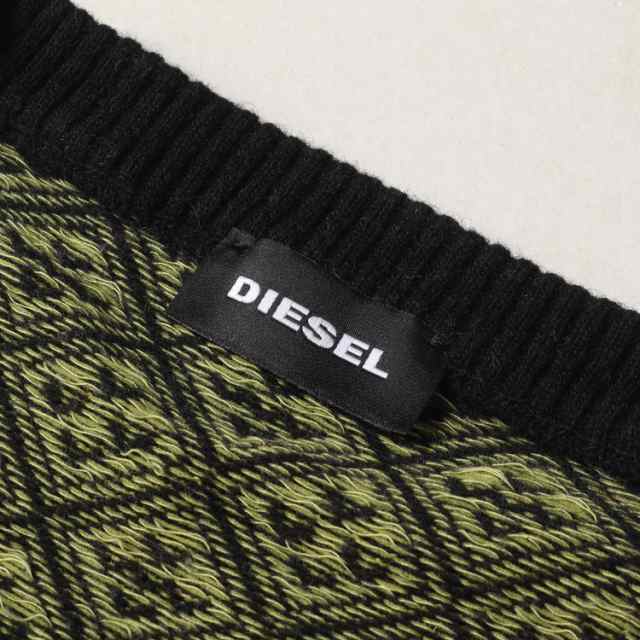 DIESEL ディーゼル ニット 総柄 コットン ウール クルーネック ニット