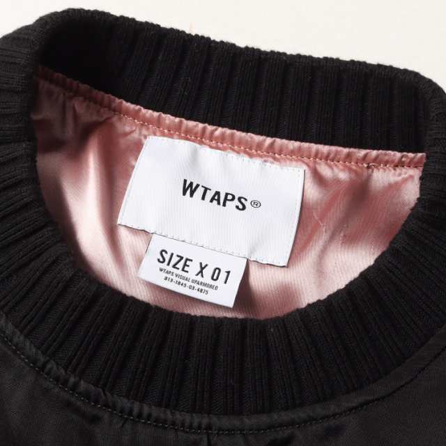 WTAPS ダブルタップス ジャケット 福グラフィック刺繍 プルオーバー サテンジャケット CRIBS 02 / JACKET 18AW ブラック 黒  01 アウター ｜au PAY マーケット