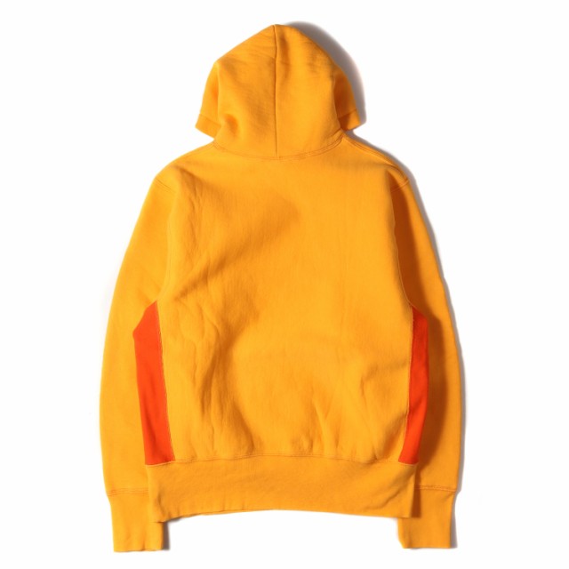 LQQK STUDIO ルックスタジオ パーカー BOXロゴ リバースウィーブ ヘビー スウェットパーカー SNAP HOODIE イエロー オレンジ  M トップス ｜au PAY マーケット