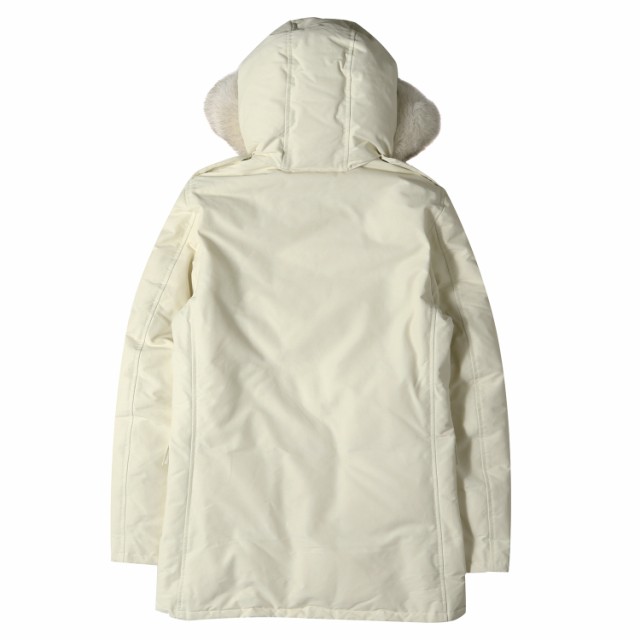 AKM エーケーエム ジャケット フォックスファーフード付き ハイネック ダブルジップ ダウンジャケット M-65 HOODED DOWN 17AW  アイボリー｜au PAY マーケット