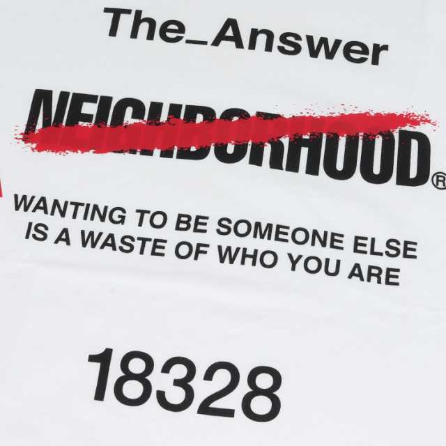 NEIGHBORHOOD ネイバーフッド Tシャツ ポップアップショップ The_Answer ジ・アンサー 開催記念 クルーネックTシャツ 18SS ホワイト 白 M トップス カットソー 半袖 コラボ 【メンズ】