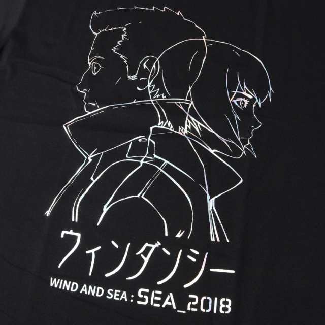 WIND AND SEA ウィンダンシー Tシャツ サイズ:XL 攻殻機動隊 SAC_2045 草薙素子&バトー クルーネック 半袖 22AW ブラック トップス カットソー コラボ カジュアル ブランド ストリート【メンズ】【K3728】