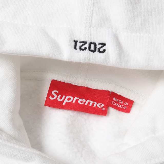 Supreme 2021AW Box Logo Hooded Sweatshirt White シュプリーム ボックスロゴフーデッドスウェットシャツ プルオーバーパーカー ホワイト サイズM【220904】【新古品】【me04】