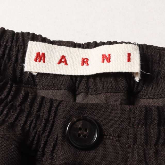 19cm､股上MARNI マルニ 22AW ウールトロピカルシャーリング1Pテーパードパンツ ブラウン 46 PUMU0017U1