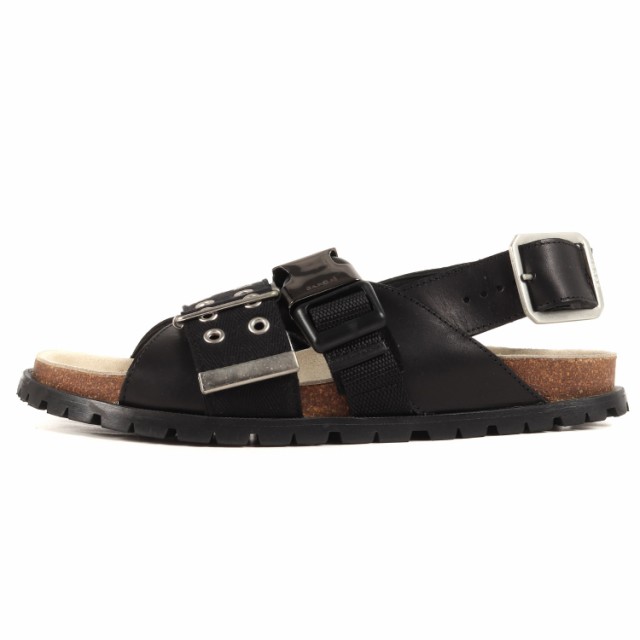 Sacai サカイ サンダル サイズ:40 A.P.C.アーペーセー コラボ ハトメ ベルト ストラップ レザー コンビ Jules leather  sandals PXBPM F51｜au PAY マーケット