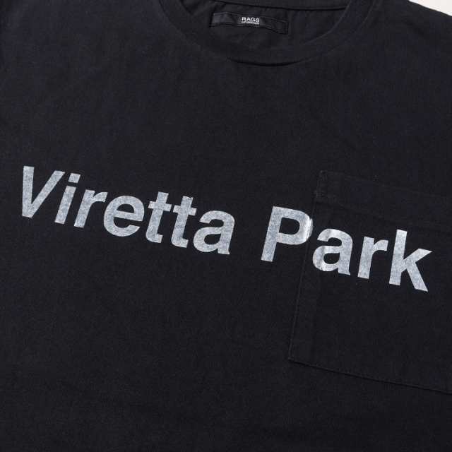 Rags McGREGOR ラグスマックレガー Tシャツ サイズ:S Viretta Park プリント ポケット クルーネック ブラック 黒 日本製 トップス カットソー 半袖 【メンズ】