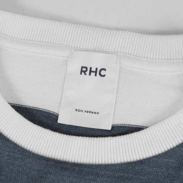 Ron Herman ロンハーマン Tシャツ サイズ:S ワイドボーダー コットンニット 2920900217 クルーネック RHC ホワイト  ネイビー 白紺 トップ｜au PAY マーケット