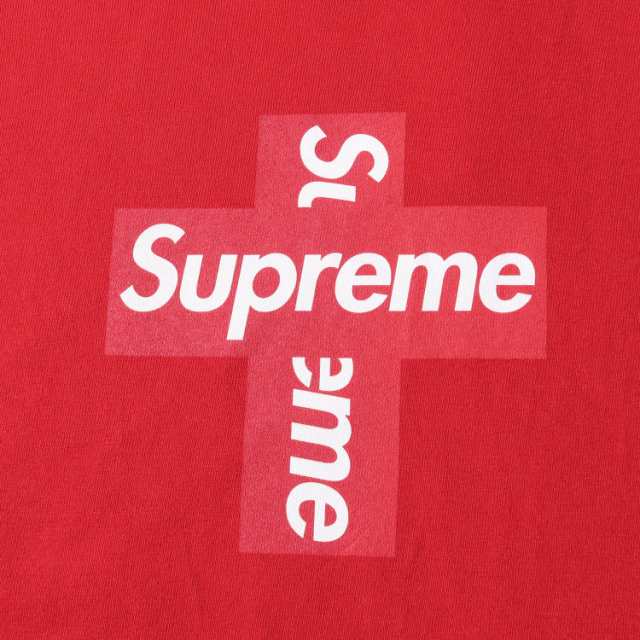 Supreme cross box logo tee Mサイズ　レッド