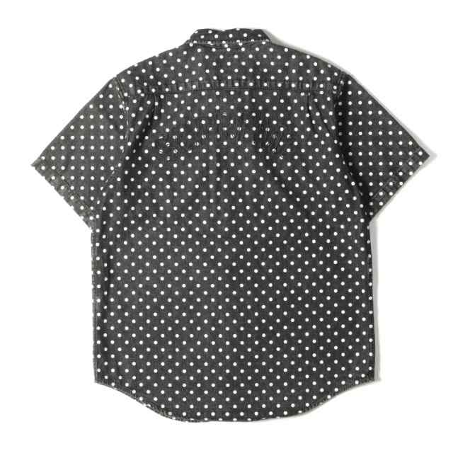 Supreme シュプリーム シャツ サイズ:M ポルカドット柄 アーチロゴ デニム 半袖 シャツ Polka Dot Denim Shirt  18SS ブラック 黒 トップ｜au PAY マーケット