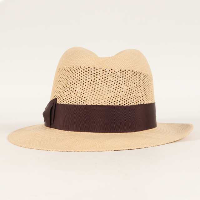 STETSON ステットソン パナマハット 麦わら帽子 ナチュラル 59cm 帽子 カジュアル ブランド シンプル【メンズ】【美品】