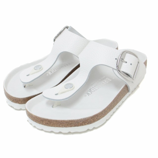 BIRKENSTOCK ビルケンシュトック サンダル トング サンダル ホワイト 白 37(24.0cm) シューズ 靴 フラット バックル Gizeh ギゼ レザー 大人女子 ぺたんこ ウェッジソール シンプル カジュアル ブランド 【レディース】